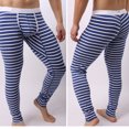 thumbnail image 2 of Jumpingount Pantalones térmicos para hombre, calzoncillos largos de Color a rayas, pantalones de pijama finos cálidos, suaves y cómodos, a prueba de Camisetas Verde Jumpingount AP013562-03, 2 of 6