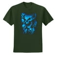 thumbnail image 2 of 3D Blue Skulls Trendy | Mens Fashion Graphic T-Shirt, Forest Green, 3XL, 2 of 4