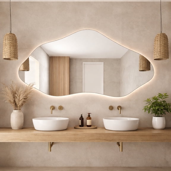 Bilbao Irregular Asymmetrical Bathroom and Bedroom Home Wall Mirror