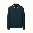 thumbnail image 5 of YOIAVAIOY Mens Contrast Collar Sweatshirt Long Sleeve Button Neck Pullovers Lightweight Slim Fit Pullover Sweatshirts Casual Business Polos Army Green XXL, 5 of 8