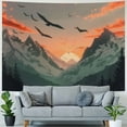 thumbnail image 4 of BCIIG Sage Green Mountain Tapestry Sun Landscape Tapestry Wall Hanging Mid Century Sunset Tapestries Neutral Aesthetic Decor for Bedroom Living Room College Dorm, 4 of 6