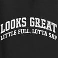 thumbnail image 6 of Wild Bobby Vintage Movie Quote Looks Great Little Full Lotta Sap Women Graphic Long Sleeve T-Shirt, Black, Small, 6 of 6