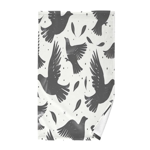 Pure Cotton Face Towel 16x28 Inches Hand Towel Bath Towel Hand Bath Towels Soft Good Water Absorption for Washing Face Wiping Face Black Dove