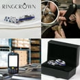 thumbnail image 3 of 3pc Couples Women Diamond Sterling Silver Blue Sapphire Cz Man Titanium Wedding Bands Wedding Ring Sets, 3 of 9