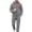 Gray, variant on Mens Full Zip Fleece Hooded Tracksuit Set Two Piece Outfit with Drawstring Sweatpants and Long Sleeve Jacket for Casual Wear