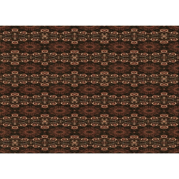 Ahgly Company Machine Washable Indoor Rectangle Transitional Saddle Brown Area Rugs, 2' x 4'