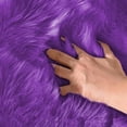 thumbnail image 3 of FUDAKUNA Shaggy 18 x 18 in Purple Cushion, Stain Resistant Seating Cushions, 3 of 7