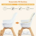thumbnail image 5 of Babyjoy 3-in-1 Convertible Wooden Baby High Chair with Tray Adjustable Legs Cushion Beige, 5 of 12