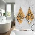 thumbnail image 6 of Nsnder Halloween Trick Hat Bats Pumpkin Cotton Towel Set 2PCS, Quick Drying Bath Towels, Soft and Breathable Hand Towel WashCloths for Kitchen, Bathroom, Gym, Beach, 6 of 7
