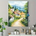 thumbnail image 4 of Mountain Village Landscape Canvas Painting， Perfect for Living Room，Kitchen， Dining Room， and Office Decor, 4 of 8