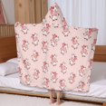 thumbnail image 5 of Cow and Heart Pink Pattern Hooded Bath Towel Wrap for Teens Ages 3 To 12, Soft Lightweight Quick Dry Microfiber Bath Beach Pool, 60"x35", 5 of 6