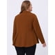 thumbnail image 4 of Blazer de talgrande pamujer con solacon muescas, dobladillo con volantes y péplum, paNavidad marrón 5X, 4 of 5