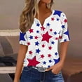 thumbnail image 2 of VerPetridure American Flag Shirts for Women 4th of July T-Shirt USA Flag Patriotic V-Neck Shirt Stars and Stripes Summer Tees, 2 of 5