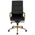 thumbnail image 3 of High Back Black LeatherSoft Swivel Office Chair - Gold Frame, Synchro-Tilt, 3 of 4