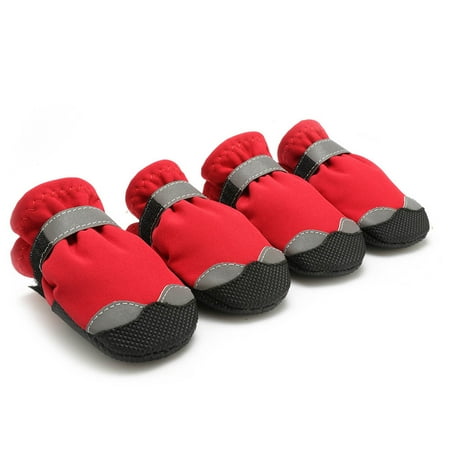 comerut 4Pcs Pet Shoes Soft Texture Keep Warmth Skin Friendly Pet Dogs Rain Boots for Outdoor