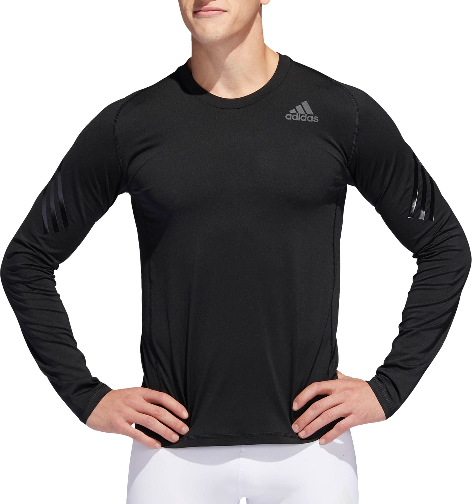 Adidas Men's Alphaskin 3-Stripes Long Sleeve Shirt - Walmart.com