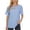 *Sky Blue, variant on Women's Cutout Round Neck Short Sleeve T-Shirt ,Solid Color Casual Loose Fit Tee Sky Blue,Womens Plus L