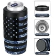 thumbnail image 5 of Jslove 4 in 1 Insulated Can Cooler - Universal Size for 12 oz Cans, Slim Cans, and Bottles - Camo Flag, 5 of 6