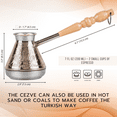 thumbnail image 3 of STPgoods Leopard Copper Cezve 7 fl oz Turkish Coffee Pot with Wooden Handle Stove Top Coffee Maker, 3 of 11