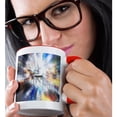 thumbnail image 2 of 3drose, Space Clouds Craft a Rather Primitive Space Craft Engages Warp Drive as Stars Streak, 15oz Two-tone Red Mug, 2 of 6