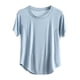 thumbnail image 2 of Blusa de pijama de manga corta para mujer, lisa, informal, a la moda, con cuello redondo, sin mangas, para dormir, pijamas para mujer, 2 of 3