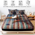 thumbnail image 5 of Twin Sze Fitted Sheet Set - Eagle 2 Piece Bedding Sets 16" Deep Pocket Fitted Sheet with 1 Pillowcase, American Flag Blue Star Red Blue Striped Vintage Wooden Brushed Microfiber Hotel Bed Sheets, 5 of 9