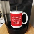thumbnail image 3 of ThisWear 80th Birthday Gifts for All Making America Great Since 1946 Funny Birthday Coffee Mug 15oz Ceramic Coffee Mug with Handle Red, 3 of 8