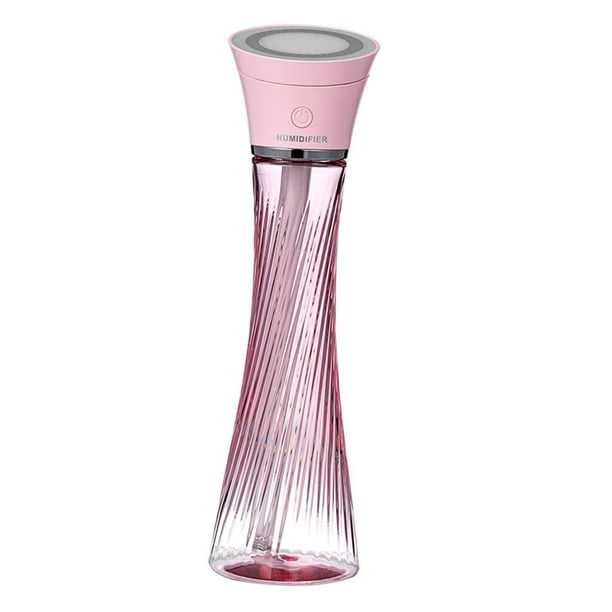Humidificador Ultrasónico de Niebla Fría, Humidificador de Aire USB Portátil para Viajes en Automóvil, Oficina, Dormitorio de Bebé, Hogar con Luz Rosado Soledad mini humidificador de aire usb