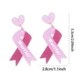 thumbnail image 3 of Ribbon Acrylic Earrings Cancer Awareness Fashion Jewelry Lightweight Dangle Drop Earrings for Women Support, 3 of 6