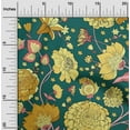 thumbnail image 2 of oneOone Polyester Spandex Teal Green Fabric Asian Chinese Flower Craft Projects Decor Fabric Printed By The Yard 56 Inch Wide, 2 of 5