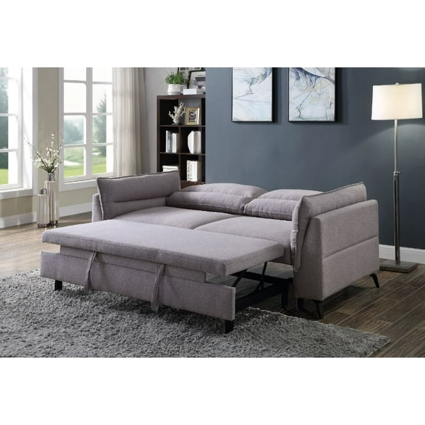 Gray Contemporary Living Room Furniture Pull-out Sleeper Sofa Built in ...