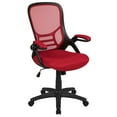 thumbnail image 2 of Flash Furniture High Back Red Mesh Ergonomic Swivel Office Chair with Black Frame and Flip-up Arms, 2 of 15