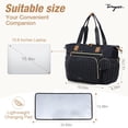 thumbnail image 5 of Diaper Bag Tote, Large Diaper Bags Waterproof, Hospital Bag for Labor Delivery, Baby Bag with Pacifier Case, Travel Diaper Tote with Changing Pad, Black, 5 of 7