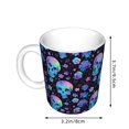 thumbnail image 2 of Yiaed Skull Flower Blue Print Ceramics Coffee,Large Handle Design,Extra Large Tea and Coffee Cup for Office and Home Mugs, 2 of 6