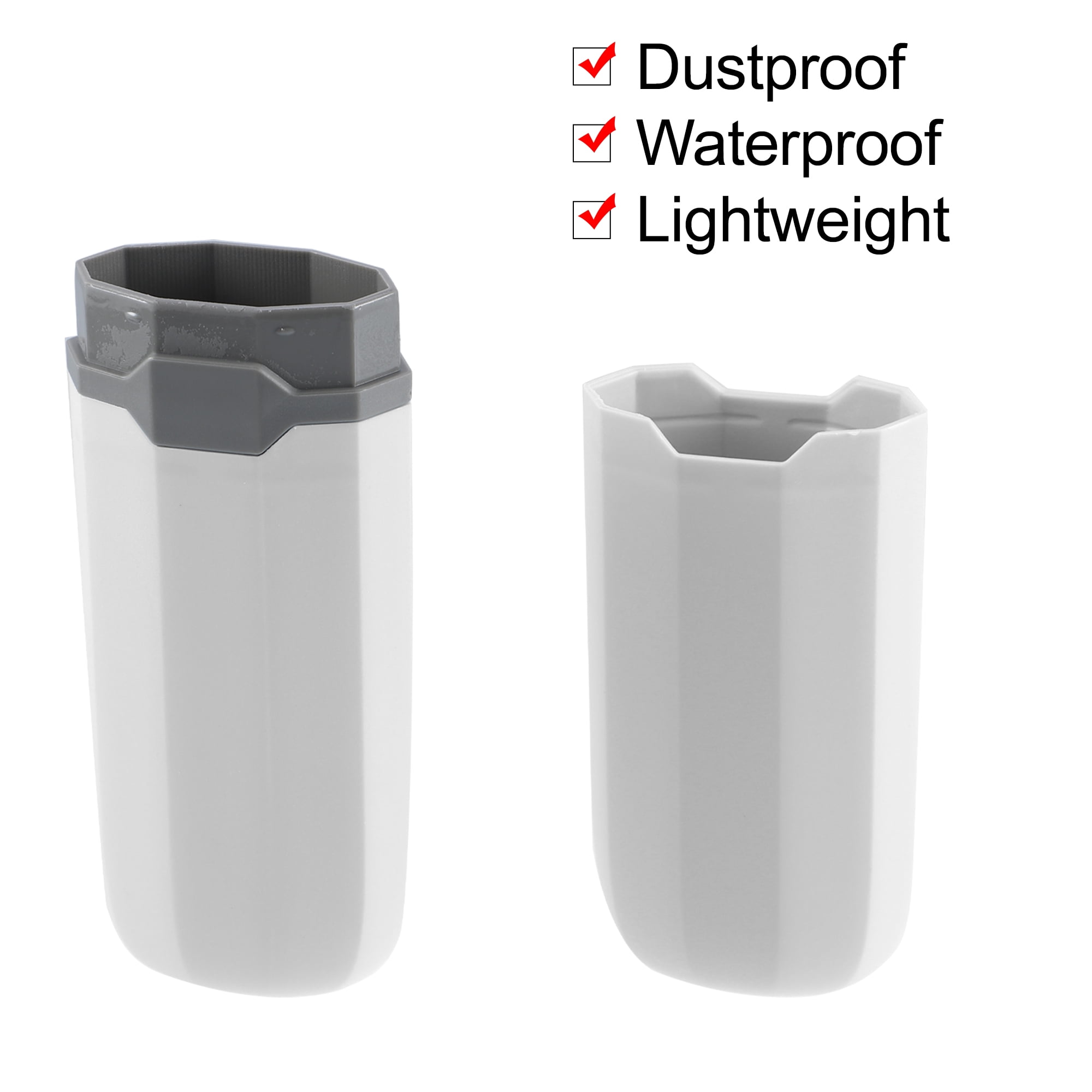 Unique Bargains Toothbrush Case Traveling Toothbrush Holder Case Plastic White 7.87"x2.17"
