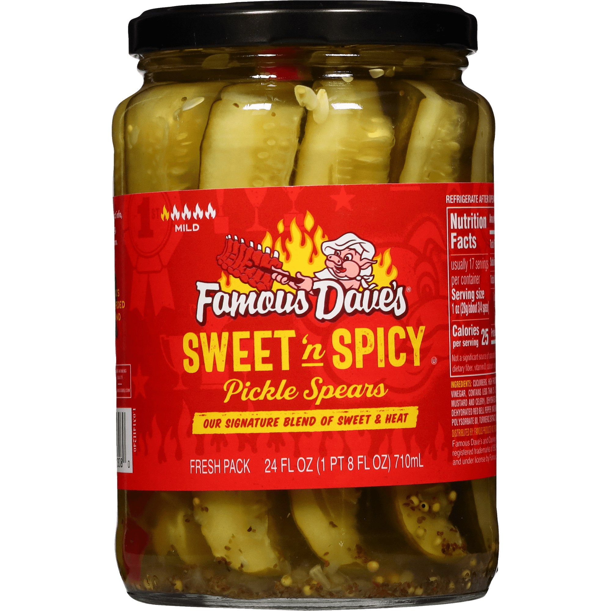 Famous Dave's Signature Sweet 'n Spicy Pickle Spears, 24 fl oz