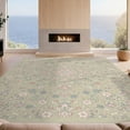 thumbnail image 2 of Design&I 5'x7' Ultra Soft Area Rug, Floral Medallion With Scrolling Vine And Botanical Border Oushak Flowing Dynamic None Fluffy Washable Non Shedding for Bedroom Living Room Home Office, 2 of 7