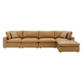 thumbnail image 2 of Modway Commix 5-Piece Down Filled Overstuffed Vegan Leather Sectional Sofa in Tan, 2 of 10