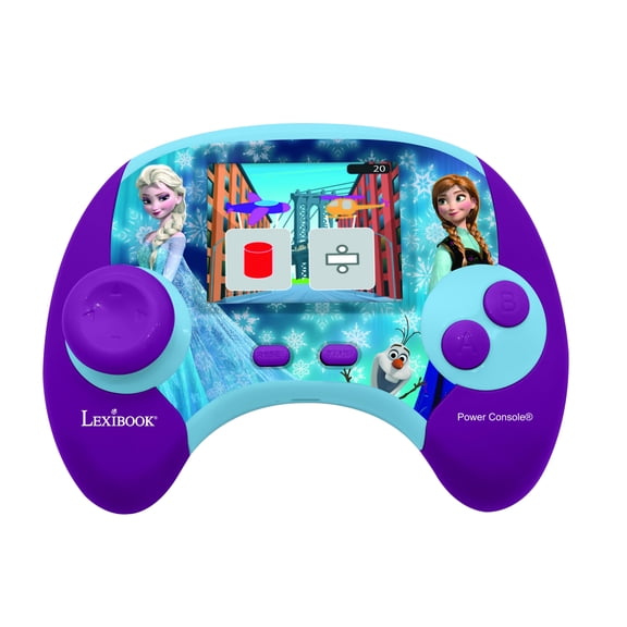 Lexibook - Disney Frozen - Power Console®, Bilingual Spanish/English educational game console with 100 activities