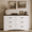 6 Drawers-White, variant on 6-Drawer Dresser, 47" Wide Chest of Drawers with Metal Handles, Modern Storage Organizer Sturdy Wood Chest of Drawers for Bedroom, Living Room, Hallway, Office, Entryway, Black