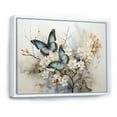 thumbnail image 2 of Designart "Azure Pearl Butterfly Moment Of Chance" Animals Floater Framed Wall Art Print, 2 of 7