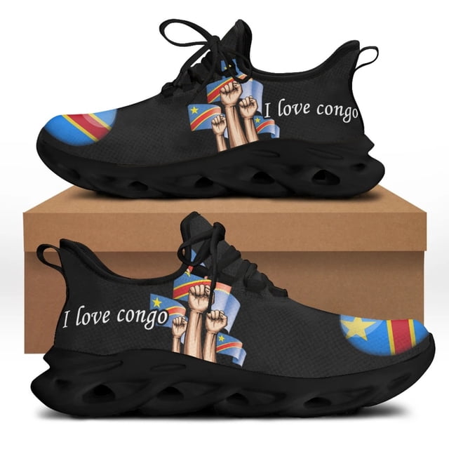 Zapatos casuales de diseño con la bandera de la República del Congo para hombre, zapatillas planas con cordones, resistentes al desgaste, tenis masculino