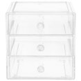 thumbnail image 2 of Organizador de escritorio con cajones, cajón de almacenamiento transparente, estuche de almacenamiento de cosméticos de 3 capas, soporte de maquillaje acrílico, 2 of 5