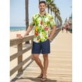 thumbnail image 4 of LA LEELA Men's Hawaiian Shirts Short Sleeve Button Down Shirt Men's Casual Shirts Vacation Tropical Beach Summer Party Shirts for Men Funny L Floral Pineapple, White, 4 of 7