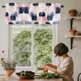 thumbnail image 5 of Ombre Blue Pink Painting Window Valance Curtain Abstract Bohemian Art Rod Pocket Short Curtain for Living Room, Bedroom & Kitchen Window Decor 60x18in, 5 of 8