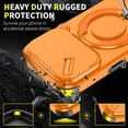 thumbnail image 3 of ChicShell for iPhone 17 Pro Case with Kickstand, Slim Fit Phone Shell with Slide Camera Cover Support Magnetic Car Mount Shockproof Protective Cover for iPhone 17 Pro, Orange, 3 of 10