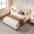 thumbnail image 2 of Modern Upholstered Platform Bed Frame with Headboard, Ergonomic Design, Strong Wood Slats, 6.3" Underbed Storage, Noise-Free, No Box Spring Required, Simple Assembly – Bedroom, Dorm, Guest Room, 2 of 10