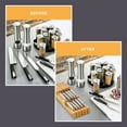 thumbnail image 3 of Bambusi Bamboo Knife Organizer, In-Drawer Knife Drawer Organizer Holds 5 Large and 6 Small Knives, Natural, 3 of 14