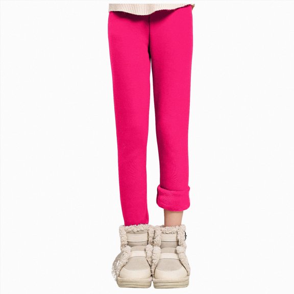 Splozh Newborn Leggings for Baby Girls Fashion Cute Girls Bottoming Padded Thickened Kids Pants Kids Casual Pants Winter Baby Girl Pants Stretchy Leggings,Hot Pink,7-8 Years