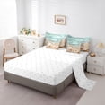 thumbnail image 3 of jejeloiu Natural Coastal Shore 7-Piece Twin Bedding For Girls,Starfish Seashell Bedding Comforter Set,Turquoise Sand,Reversible, 3 of 7